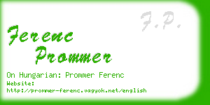 ferenc prommer business card